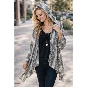 Mumu Mellow Snake Print Draped Cardigan Lightweight Open Front Small